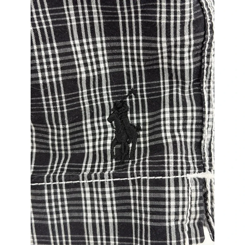 Polo Ralph Lauren, Swimsuit Trunks Black/White Plaid (NO Tie for Waist), Large